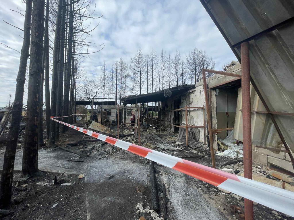 Skutki pożaru w Siarzewie