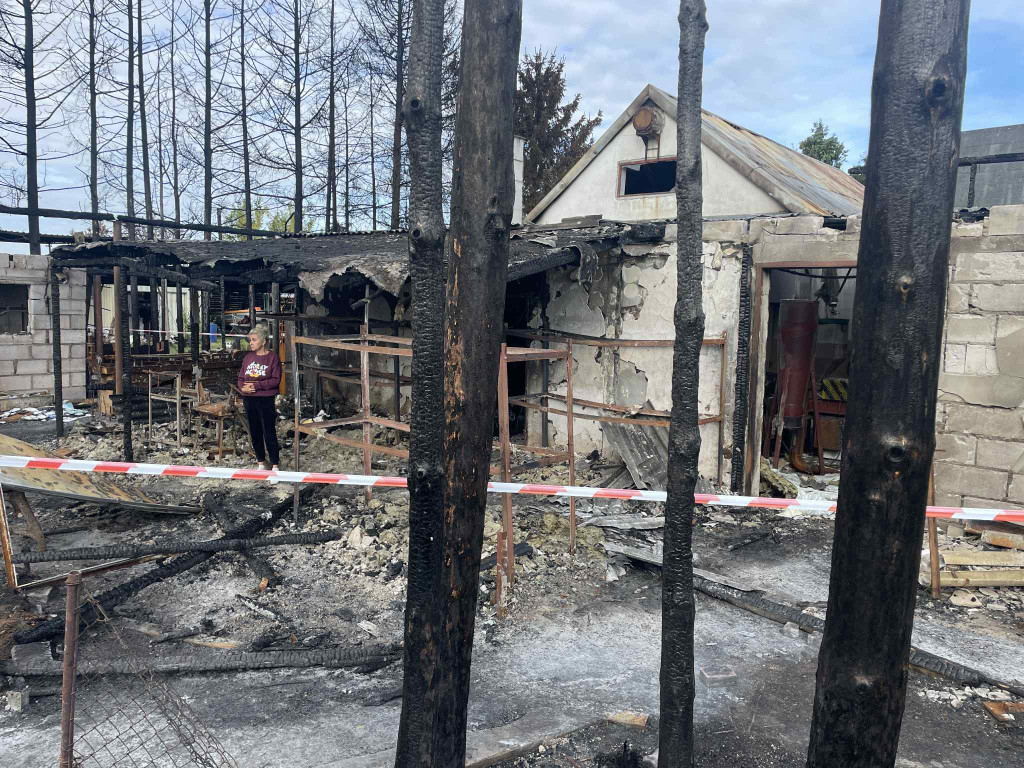 Skutki pożaru w Siarzewie