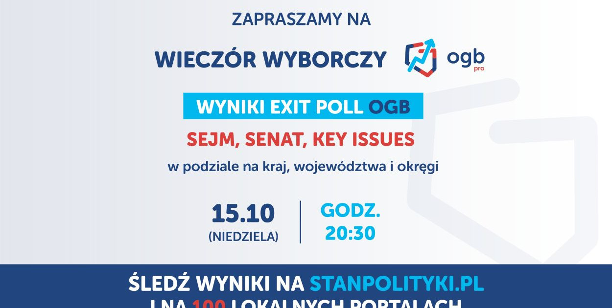Badanie Exit Poll oraz wieczór wyborczy OGB już 15.X. na naszym portalu.