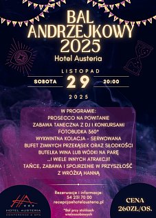 Bal Andrzejkowy 2025 w Hotelu Austeria