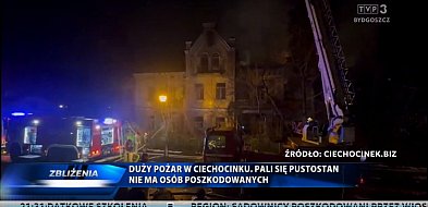 Ciechocinek: Pożar pustostanu po dawnym Orbisie-14034